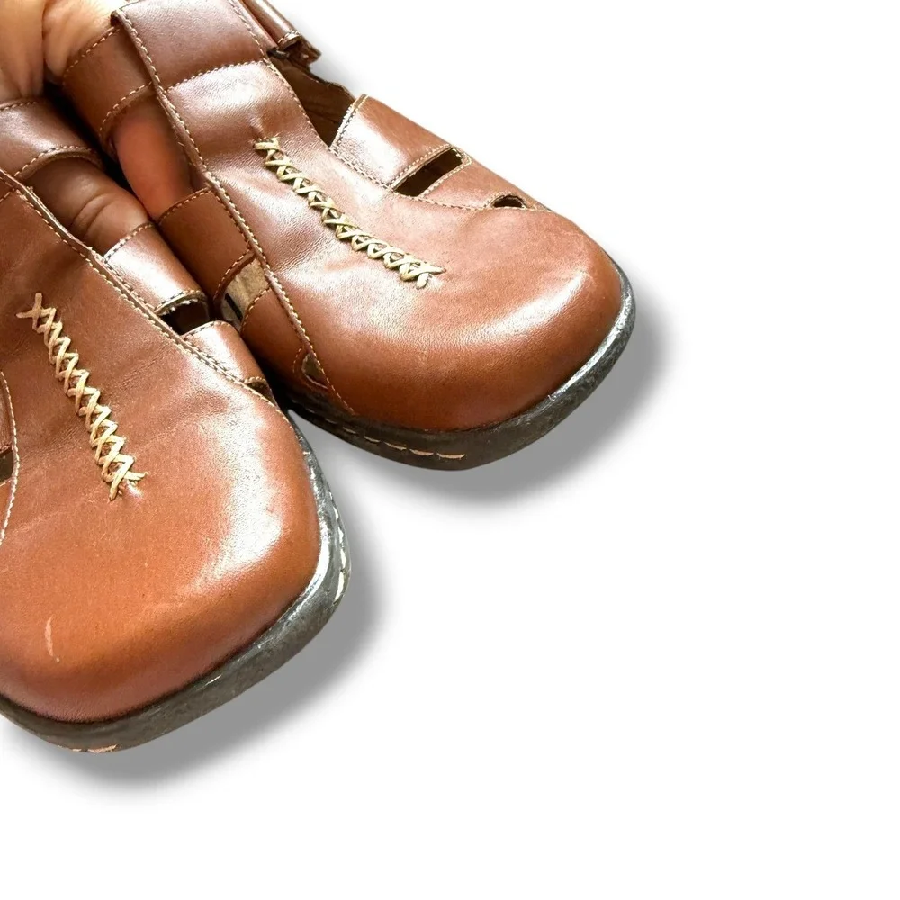 Naturalizer Fisherman Shoes Womens 7.5 Brown Leather Comfort Flats Mary Jane